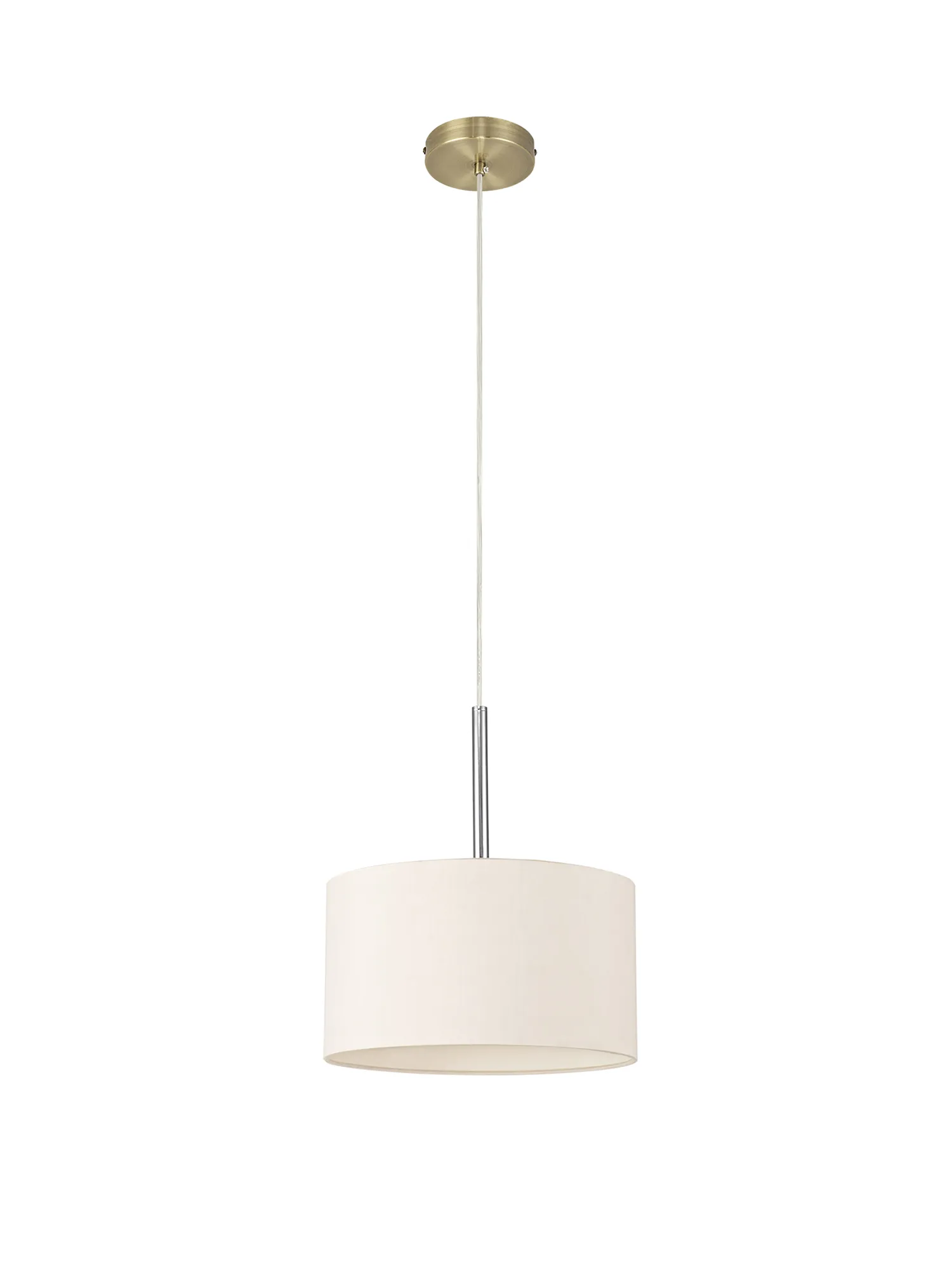 Baymont 30cm Pendant 1 Light Antique Brass, Nude Beige/Moonlight DK0200  Deco Baymont AB NU